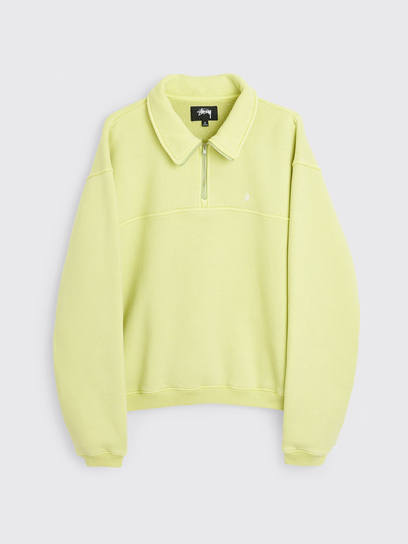 Stüssy - fleece zip mock lime