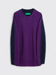 TRÈS BIEN everywear Split Knitted Sweater Wool Blend Purple / Navy