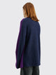 TRÈS BIEN everywear Split Knitted Sweater Wool Blend Purple / Navy