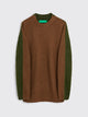 TRÈS BIEN everywear Split Knitted Sweater Wool Blend Brown / Green