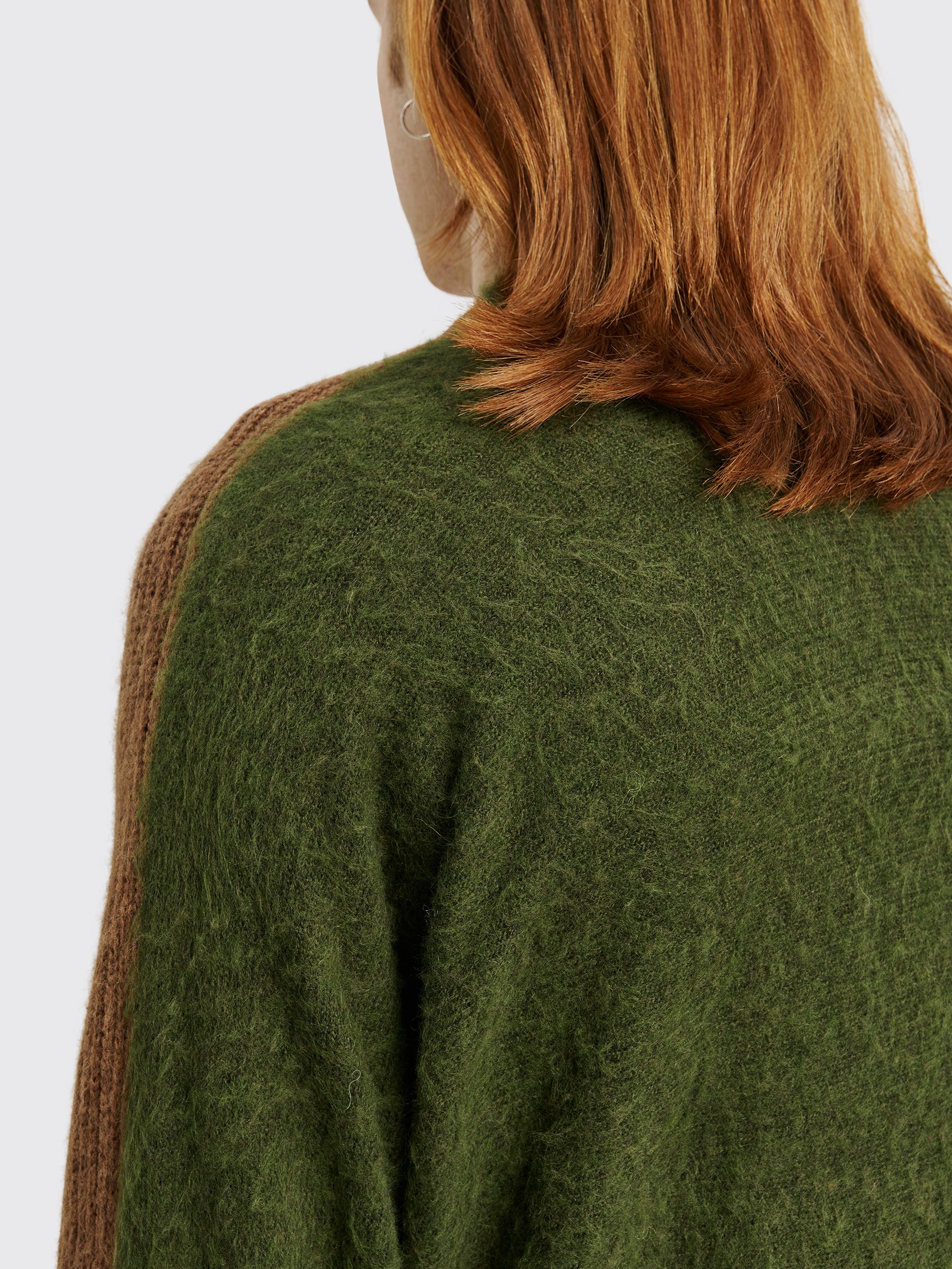 TRÈS BIEN everywear Split Knitted Sweater Wool Blend Brown / Green