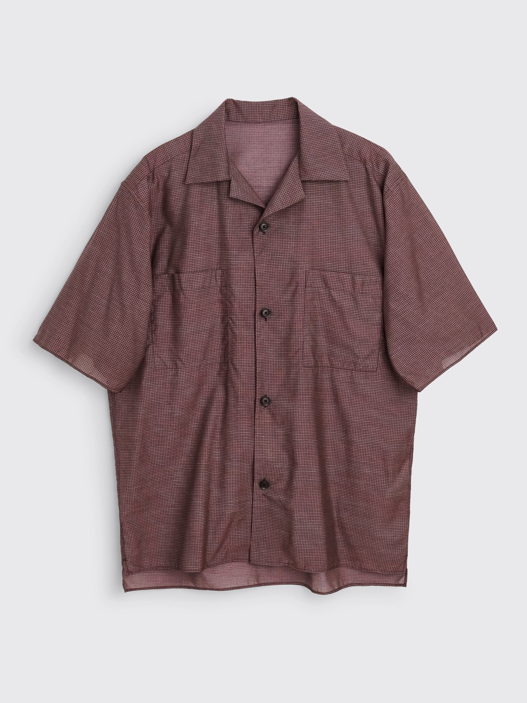 TRÈS BIEN everywear Short Sleeve Viscose Maroon Check