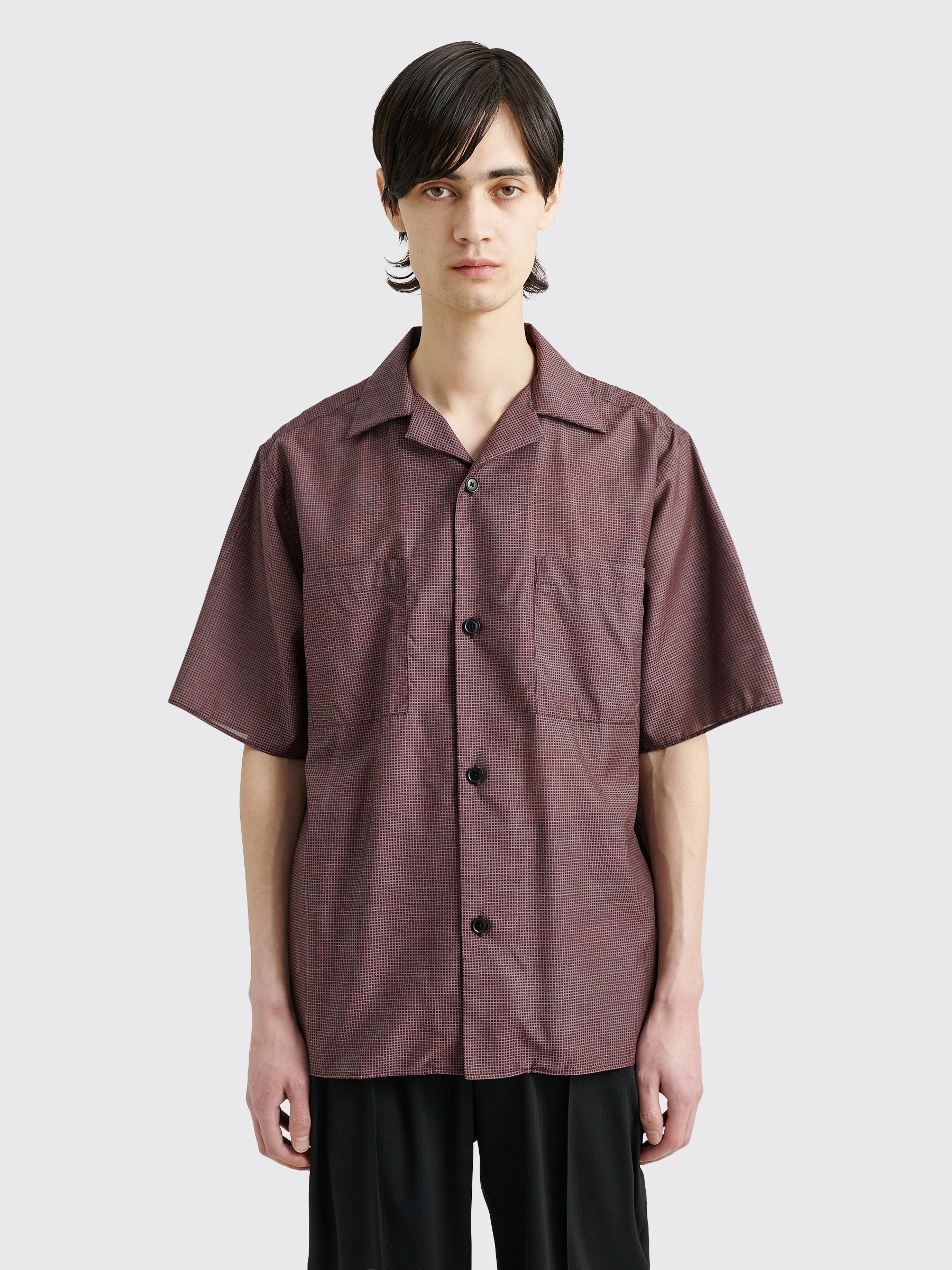 TRÈS BIEN everywear Short Sleeve Viscose Maroon Check