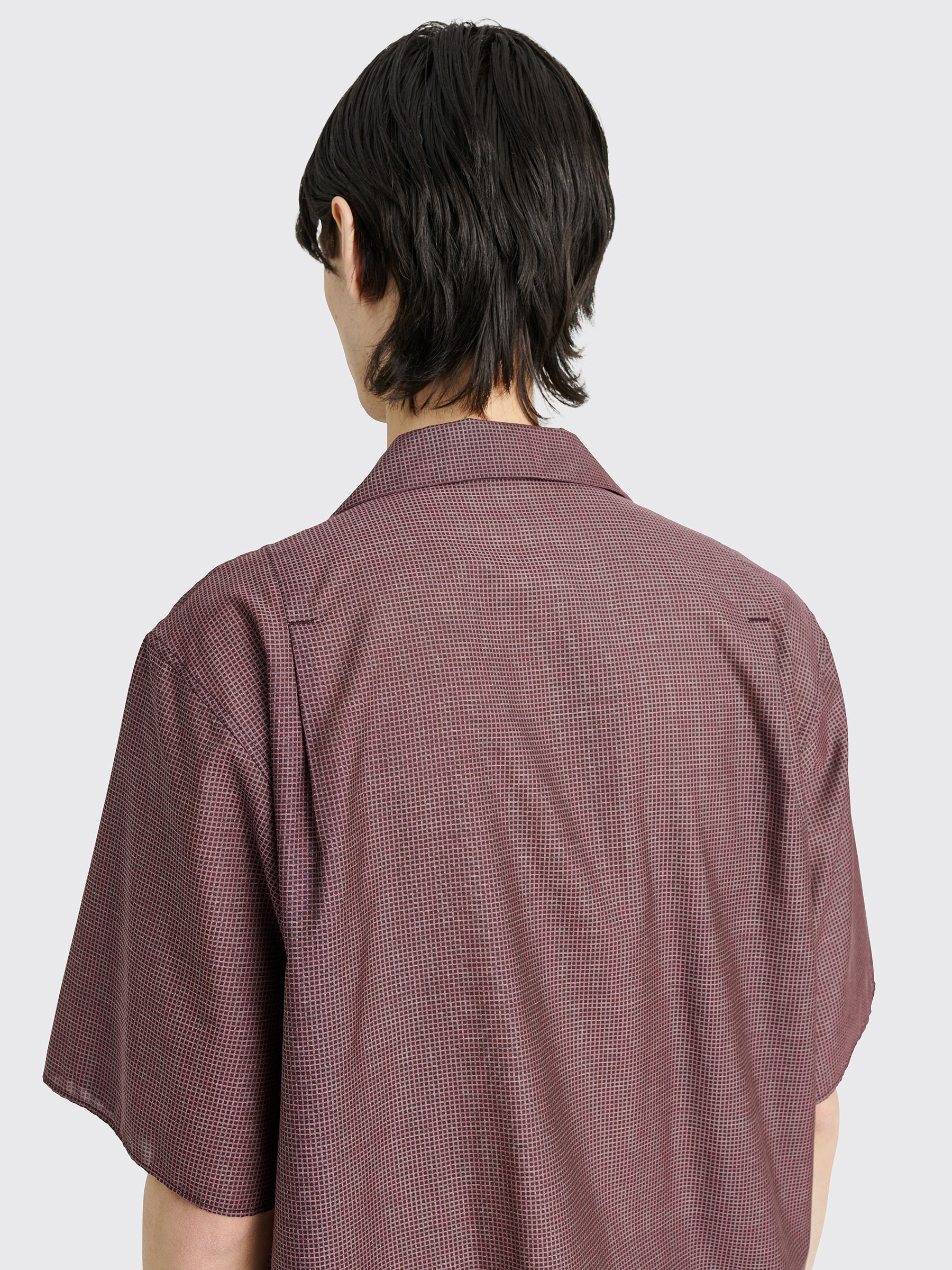 TRÈS BIEN everywear Short Sleeve Viscose Maroon Check