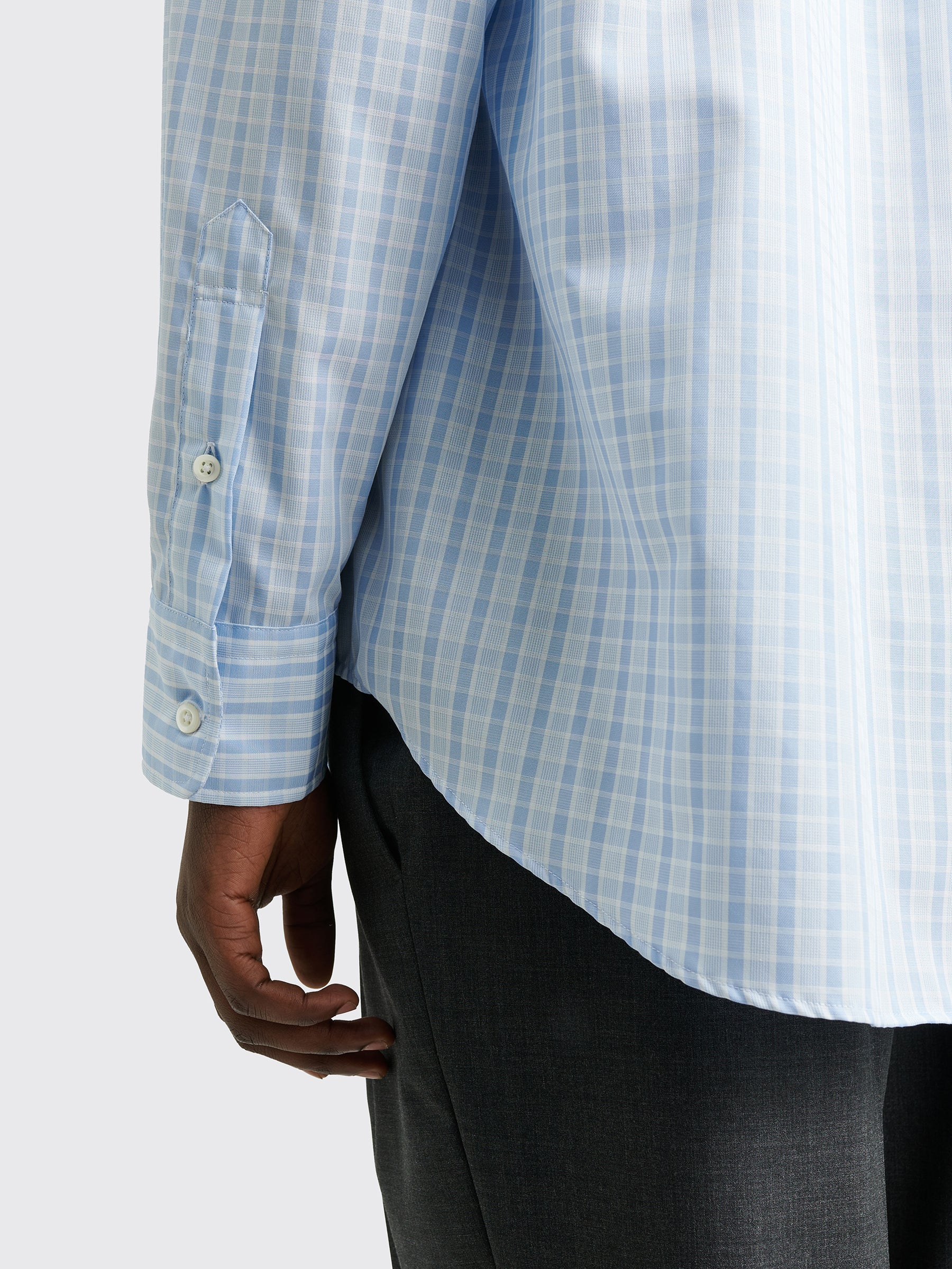 TRÈS BIEN everywear Panelled Oversized Classic Shirt Blue Check