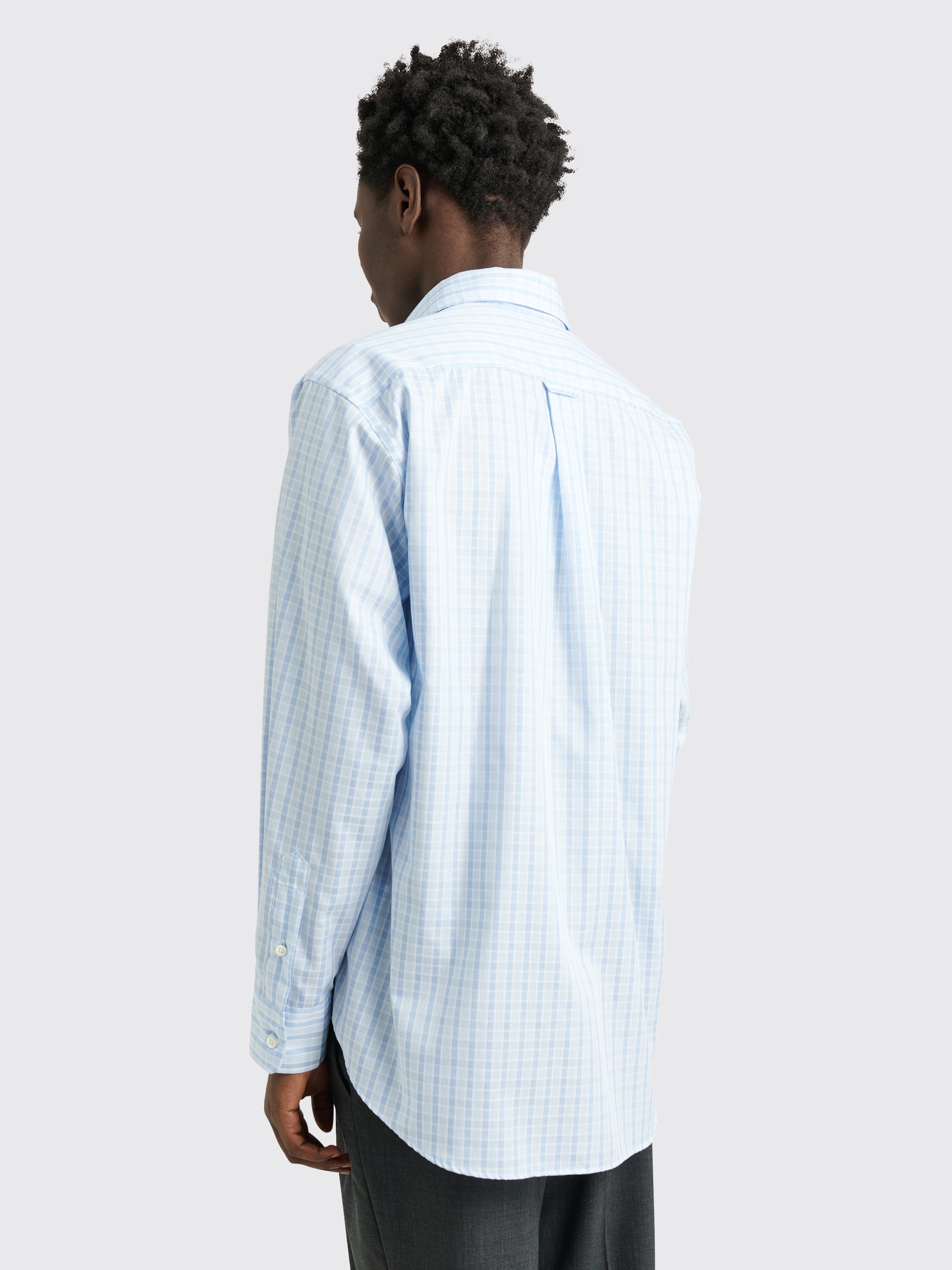 TRÈS BIEN everywear Panelled Oversized Classic Shirt Blue Check