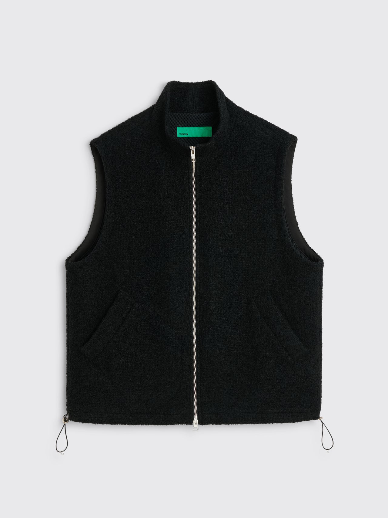 TRÈS BIEN everywear Cut And Sew Turtleneck Vest Structured Wool Black