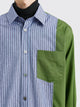 TRÈS BIEN everywear Raw Seam Oversized Classic Shirt Cotton Green Stripe