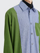 TRÈS BIEN everywear Raw Seam Oversized Classic Shirt Cotton Green Stripe