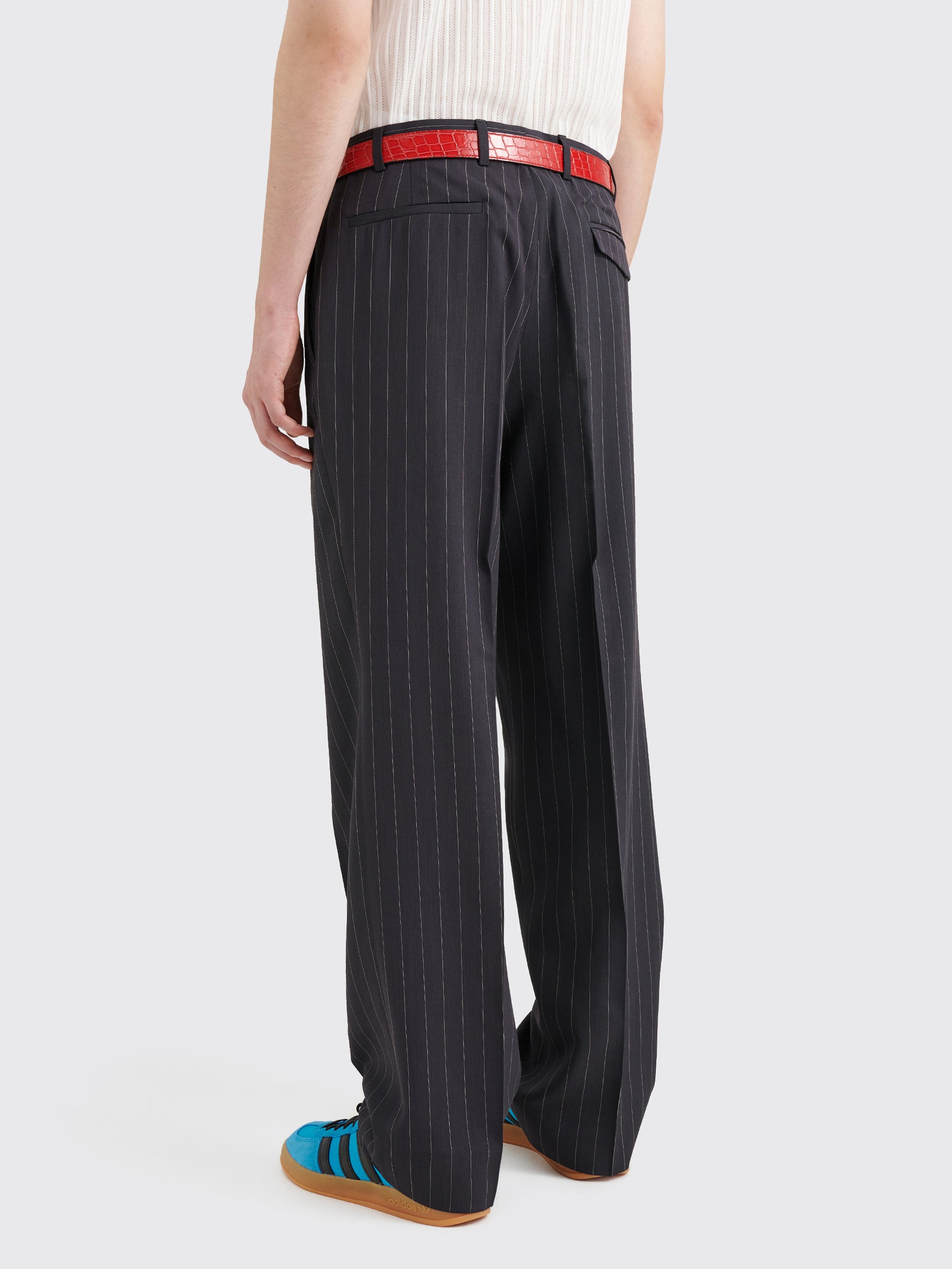 TRÈS BIEN everywear Suit Trousers Wool Viscose Black Stripe