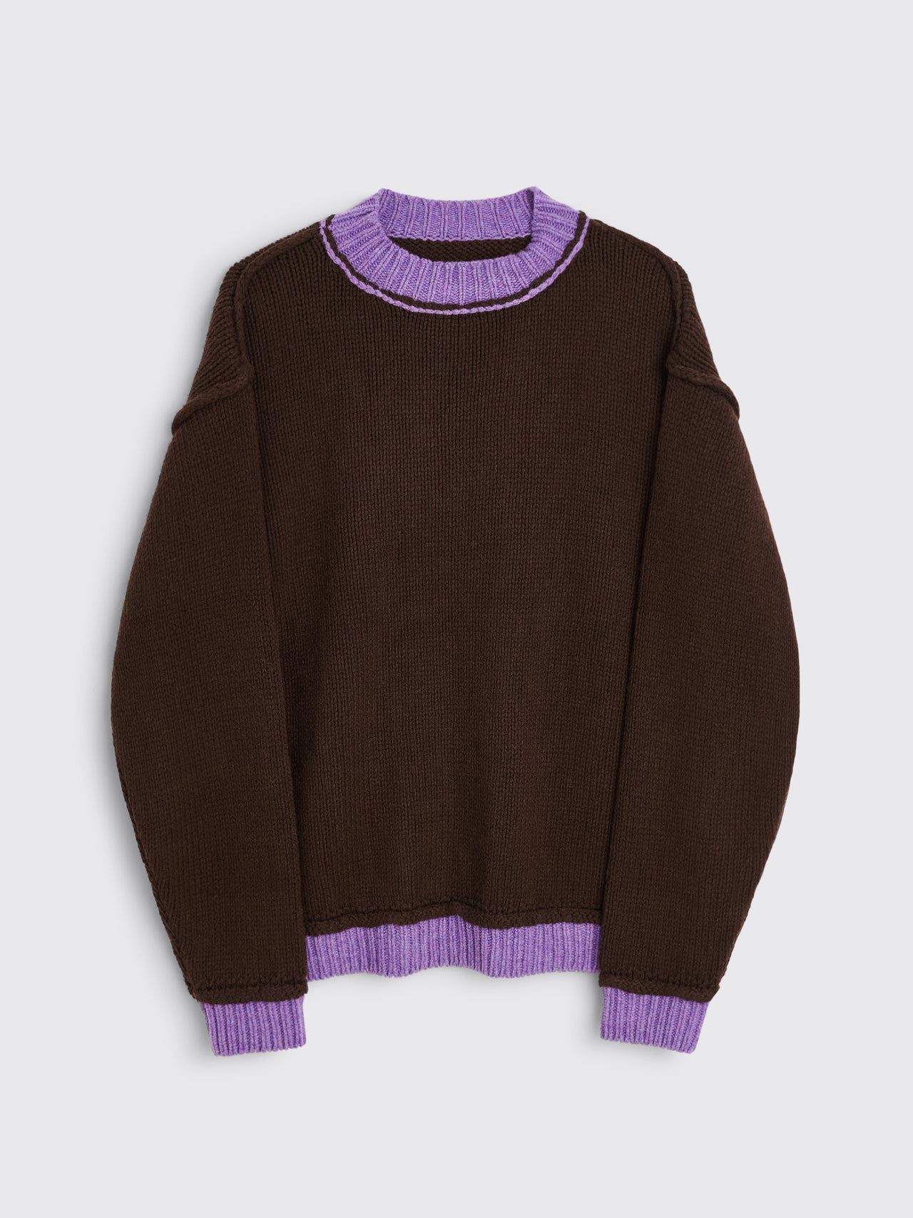 TRÈS BIEN everywear Inside Out Sweater Wool Dark Brown Purple