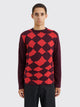 TRÈS BIEN everywear Pattern Knitted Sweatshirt Cotton Cashmere Burgundy / Red