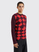TRÈS BIEN everywear Pattern Knitted Sweatshirt Cotton Cashmere Burgundy / Red