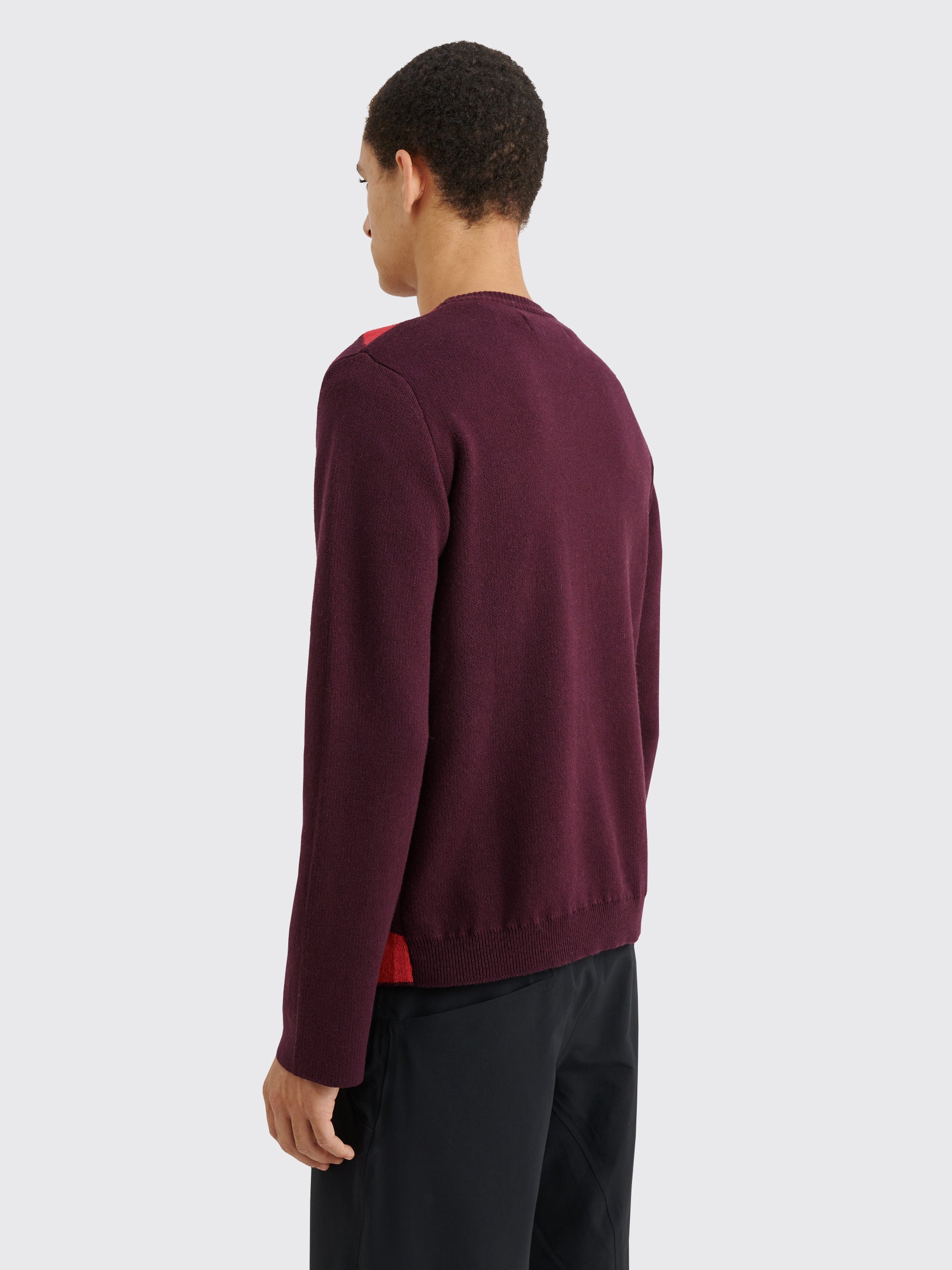 TRÈS BIEN everywear Pattern Knitted Sweatshirt Cotton Cashmere Burgundy / Red