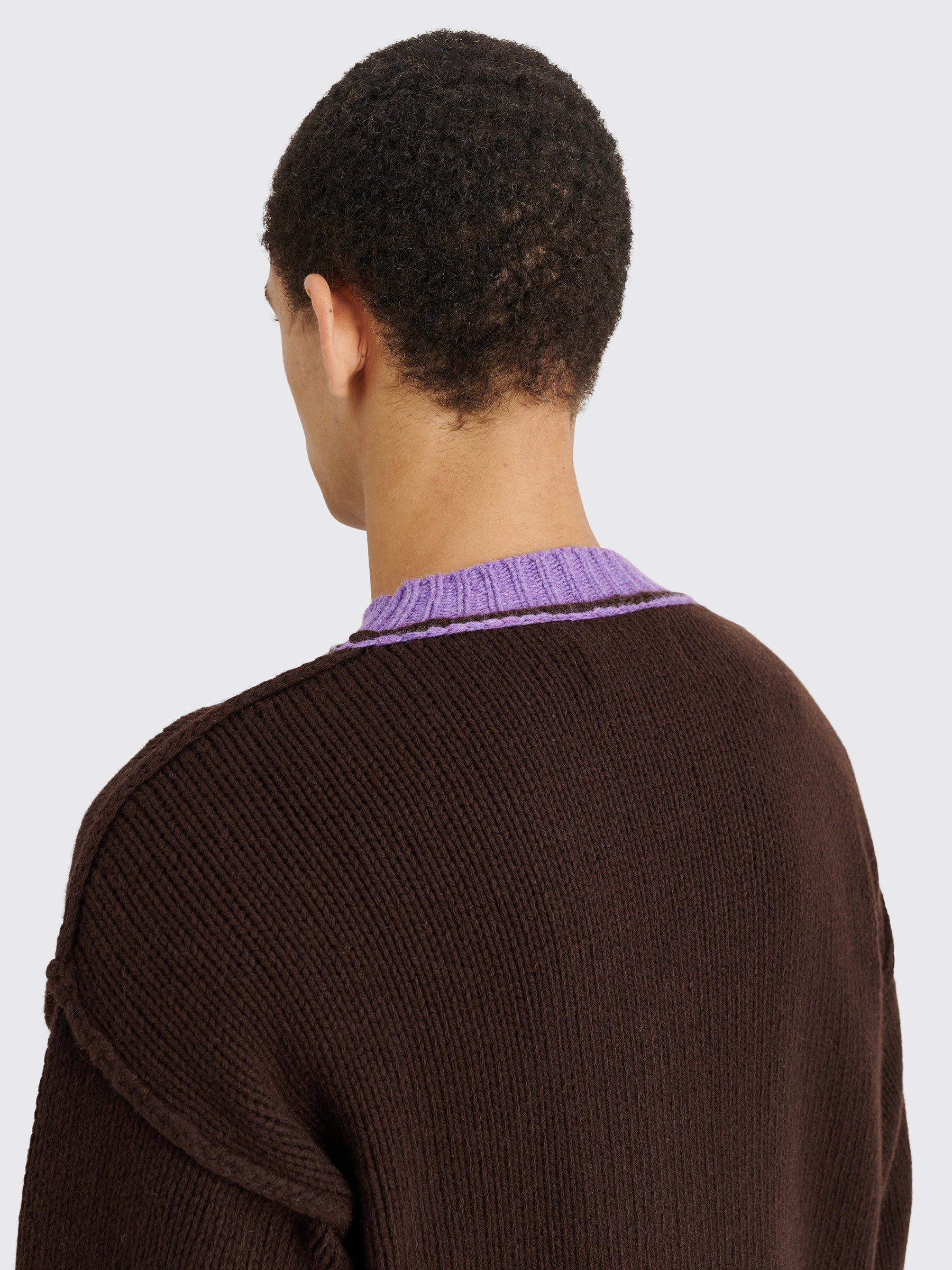 TRÈS BIEN everywear Inside Out Sweater Wool Dark Brown Purple