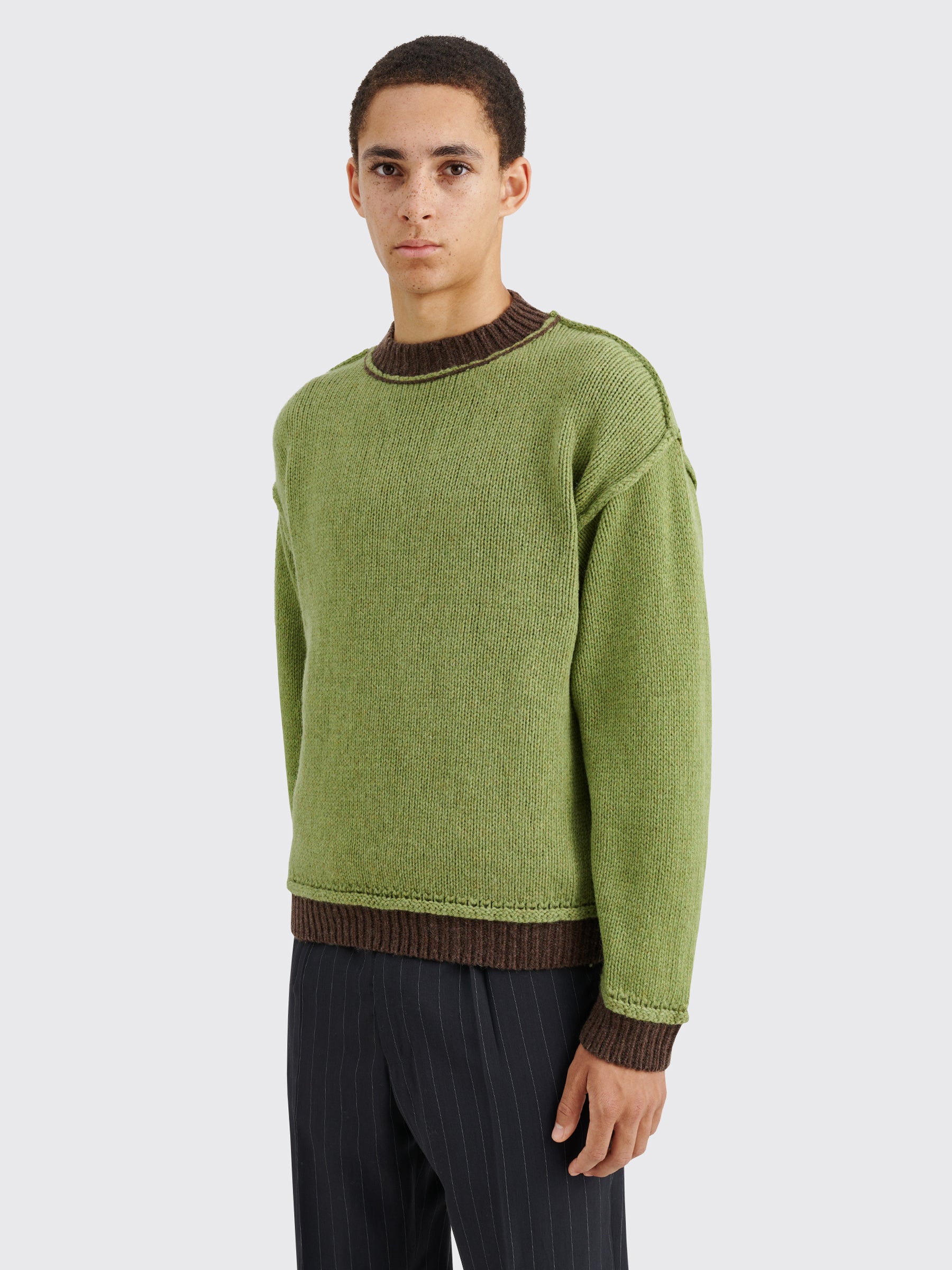 TRÈS BIEN everywear Inside Out Sweater Wool Green Brown