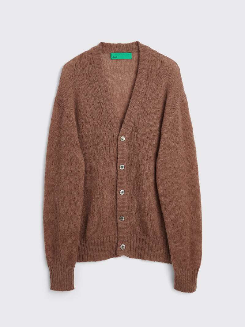 Très Bien - everywear fuzzy light cardigan brown