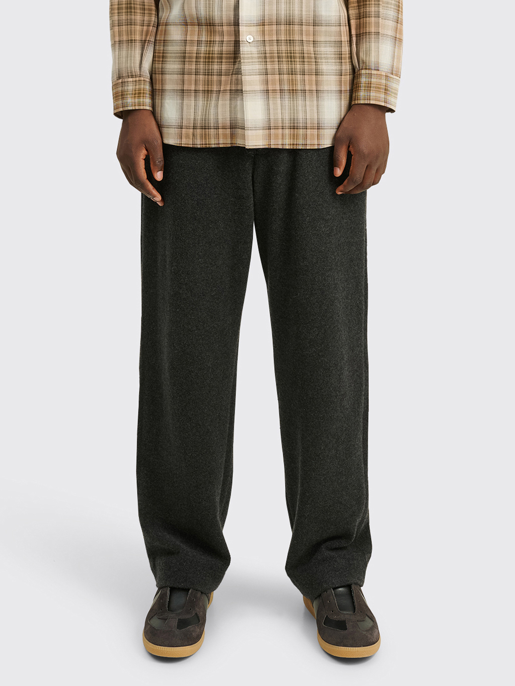 CASHMERE WOOL BRUSHED JERSEY PANTS - rehda.com