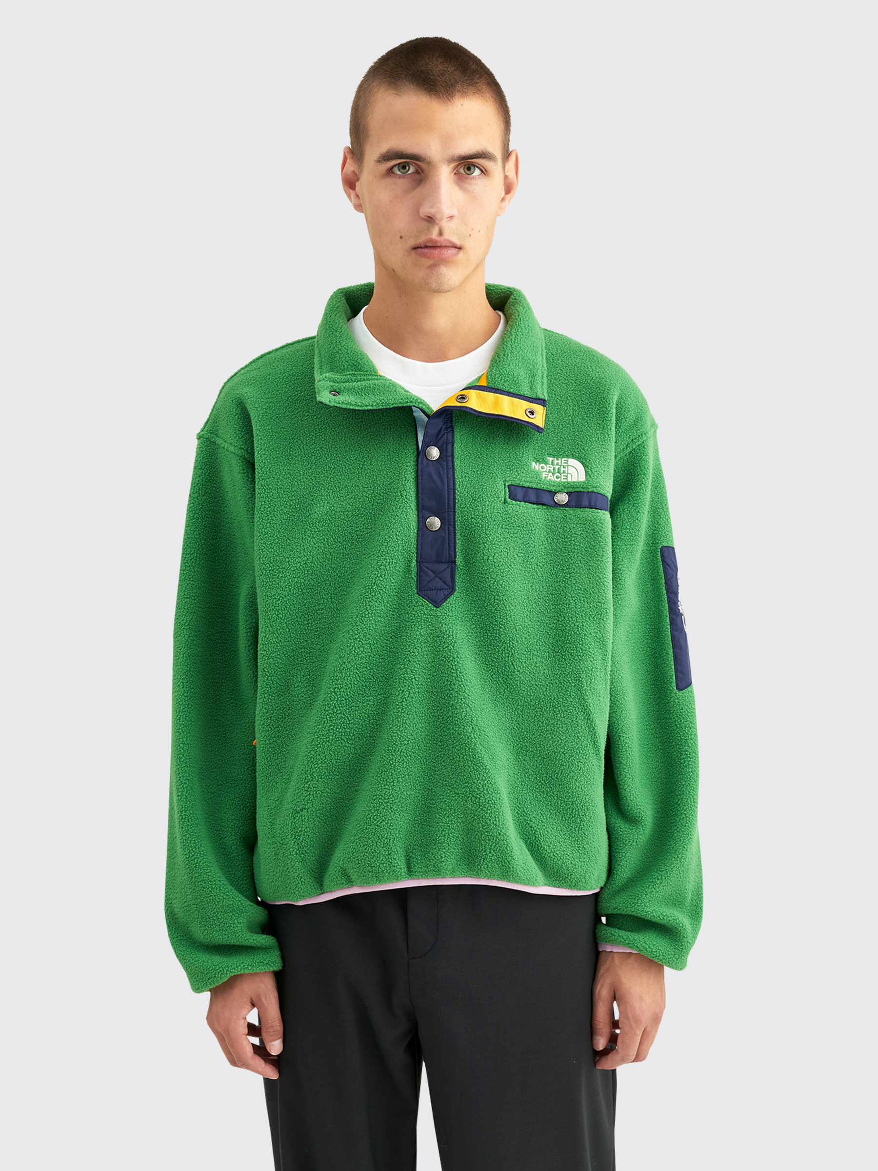 lime green north face hoodie