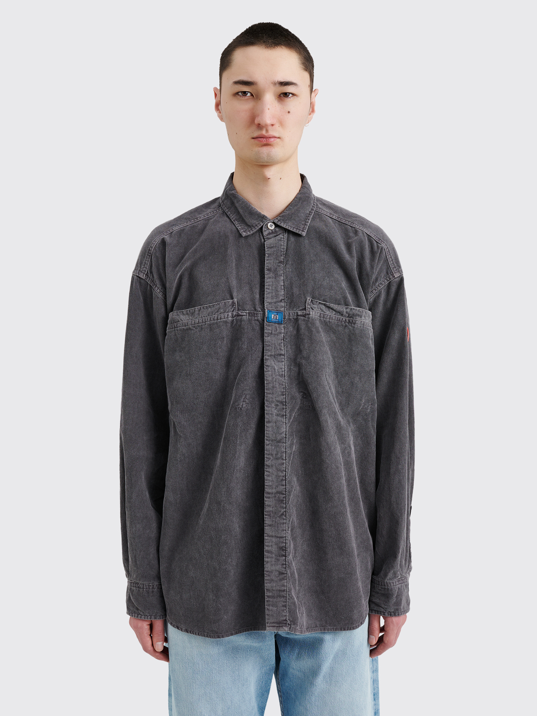 Cav Empt Overdye Cord Design Big Shirt Charcoal