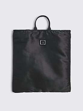 Acne Studios Face Logo Plaque Tote Bag Black