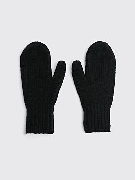 Acne Studios Cable Knit Mittens All Black