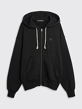 Acne Studios Face Hooded Zip Up Sweatshirt Black