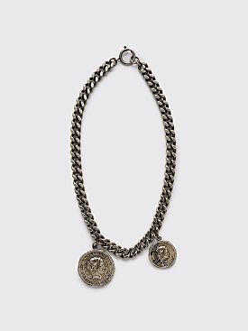 Acne Studios Coin Charm Necklace Antique Silver