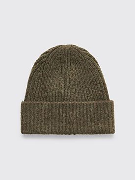 Acne Studios Ribbed Beanie Hat Forest Green