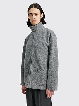 Auralee Wool Ling Yarn Milled Jersey Zip Blouson Grey