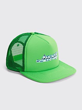 Awake NY Chrome Logo Trucker Hat Lime