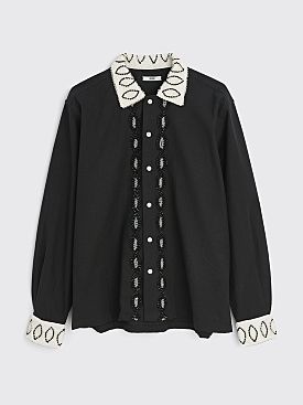 Bode Beaded Harlequin LS Shirt Black