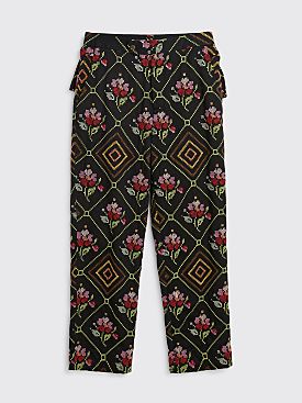 Bode Needlepoint Begonia Trousers Black / Multi Color