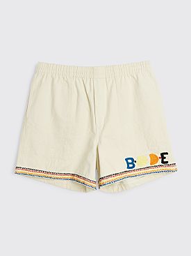 Bode Donkey Party Rugby Shorts Ecru / Multi Color