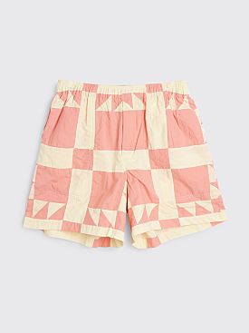 Bode Quilt Shorts Pink / White