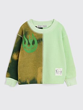 BORN FREE Kid’s Sweatshirt 2-4 Years Tie Dye Flame Logo Light Green