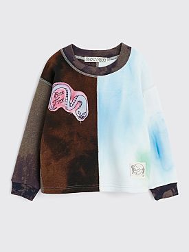 BORN FREE Kid’s Sweatshirt 5-7 Years Tie Dye Snake Patch Logo Brown / Light Blue