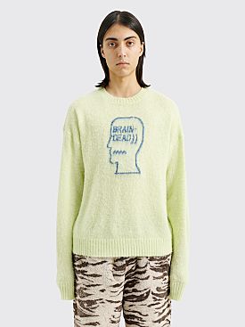 Brain Dead Logohead Pile Crewneck Sweater Melon