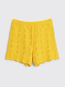 Casablanca Crochet Shorts Yellow