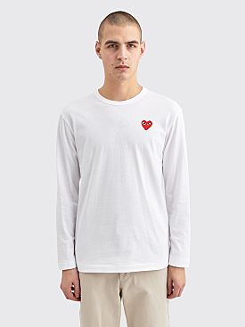 Comme des Garçons Play Small Heart LS T-shirt White Red