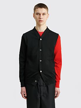 Comme des Garçons Shirt Color Block Knit Cardigan Black / Red