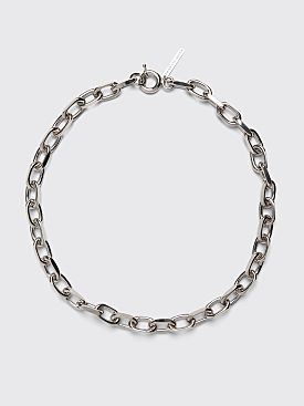 Dries Van Noten Brass Chain Link Necklace Silver