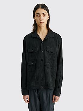 Engineered Garments Cotton Crepe Bowling Shirt Black