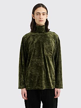 Engineered Garments Velour High Mock Sweater Olive Green