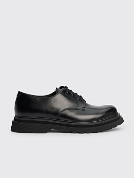 Prada Leather Lace Up Derby Shoes Black