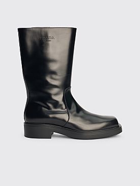 Prada Ankle Leather Boots Black