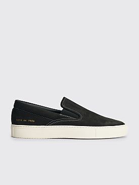Common Projects Slip On Leather Black / White Sole