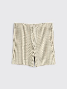 Homme Plissé Issey Miyake Perforated Pleated Shorts Beige