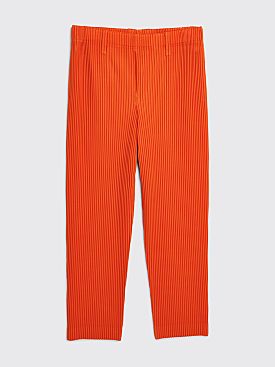 Homme Plissé Issey Miyake Pleated Tailored Pants Orange