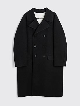 Jil Sander Double Breasted Wool Coat Black